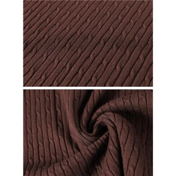 Men's Casual Slim Fit Turtleneck Pullover Sweaters Tops with Twist - Picture 7 of 7